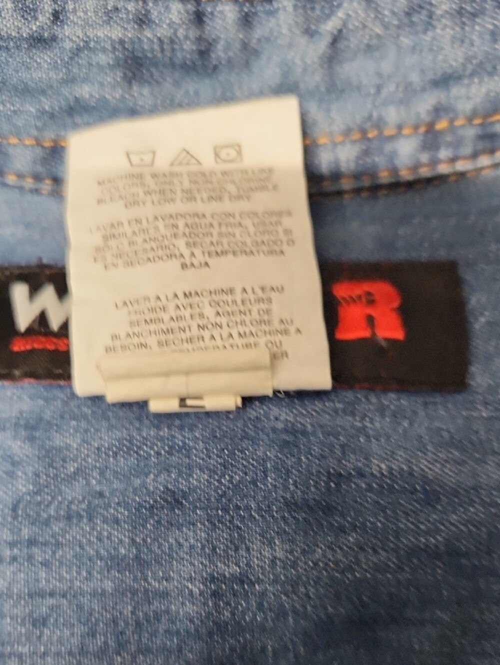 Wrangler Riggs Workwear Blue Denim Button-Front Work Shirt (L) NWT - Picture 12 of 12